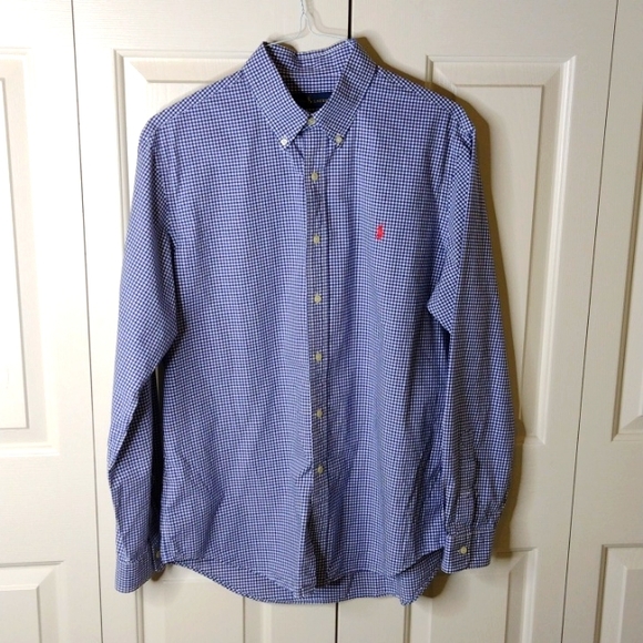 Polo Ralph Lauren Other - Ralph Lauren Polo Long Sleeve Button Down Small Check Plaid Red Pony Mens Large
